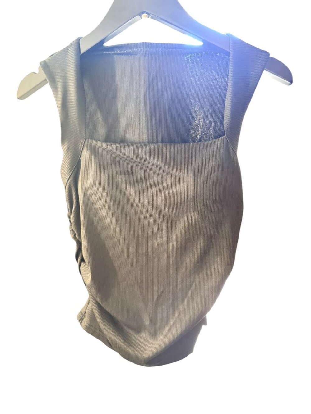 Padded square neck tank top - black (M)